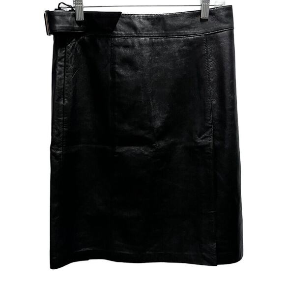 Bebe Butter Soft Black Genuine Leather Straight Skirt size 8-10, 30” waist Y2K - Picture 1 of 16